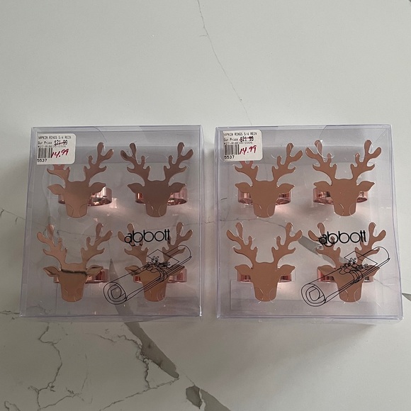 🌲BNWT Set of 8 Reindeer Napkin Holders 🌲 - Picture 2 of 7